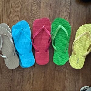 Old Navy Women's Colorful Flip Flop Sandals - Tan, Blue, Pink, Green, Yellow